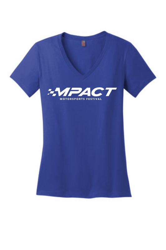 WOMENS Classic Logo - Short Sleeve V-Neck T-Shirt - BLUE
